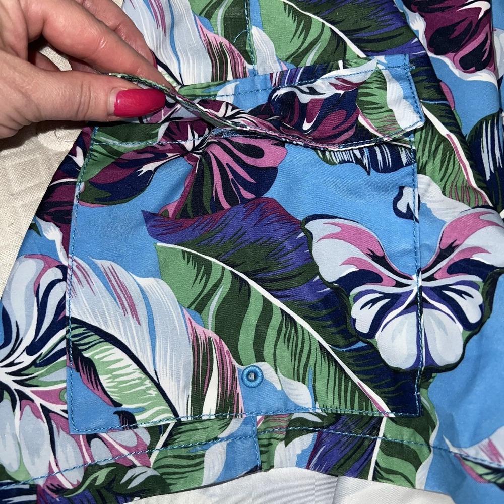 Tommy Bahama Men Bahama Naples Lets Be Fronds Swim Trunks Beach Hut Blue XL NWOT - Picture 7 of 12
